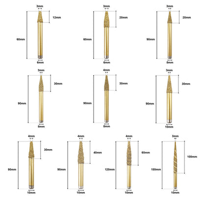Diashark CNC Diamond Engraving Router Bit Stone Milling Cutter Engraver Marble Granite Tool Blades Carving Knife