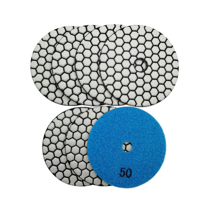 Diashark 7pcs/set #50-buffering #3000 Grit 4 inch Dry Diamond Polishing Pad for Granite Marble