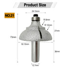 Diashark Diamond Router Bits with 1/2" Shank for Granite Marble 31 sizes 2pcs