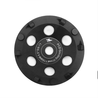 DIASHARK 4/5inch PCD Grinding Cup Wheel for Remove Epoxy Glue Mastic Paint and Concrete Floor Surface Coating 5/8-11 Thread